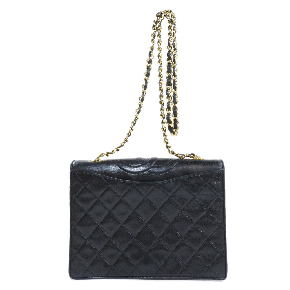 Chanel Cocomark Gold Chain Shoulder Bag Lambskin Black